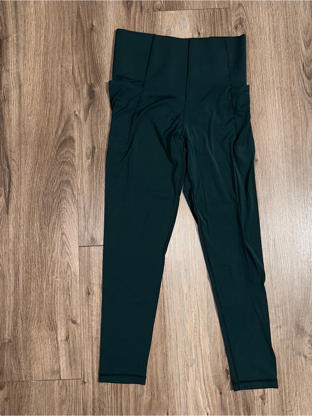 High-Waist Leggings Supportive Green Pockets For Phone